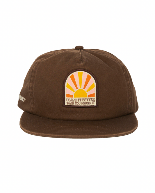 Leave It Better Sunrise Patch Hat - BROWN