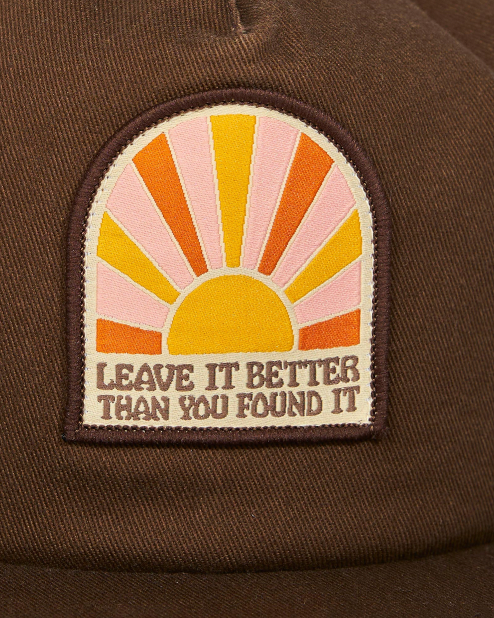 Leave It Better Sunrise Patch Hat - BROWN