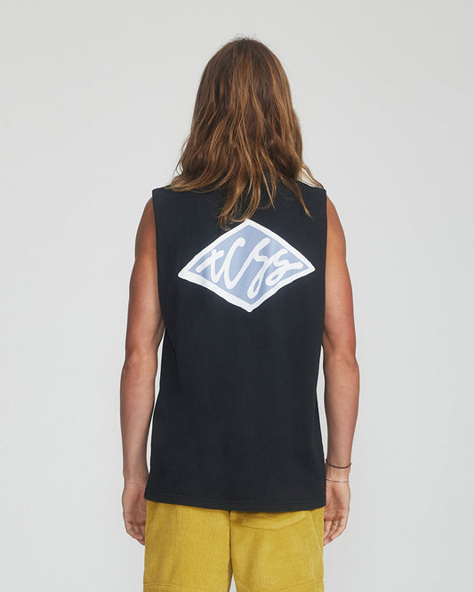 Scribble Muscle Tee - VINTAGE BLACK
