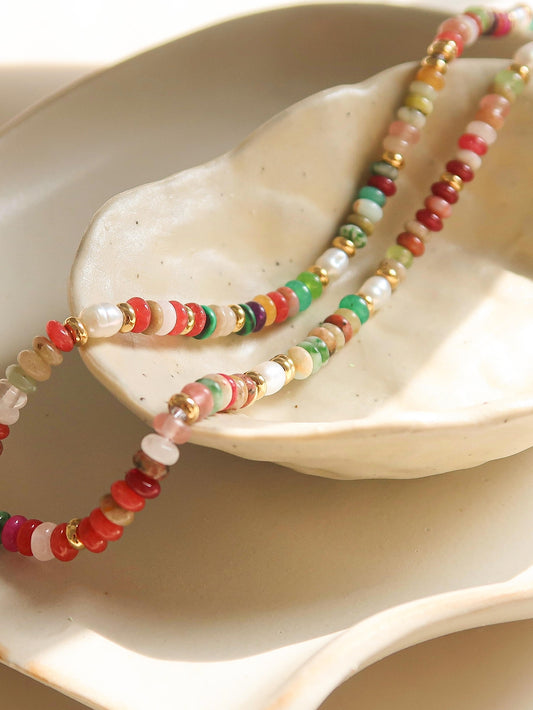 Sunny Boho Beaded Necklace - 15"