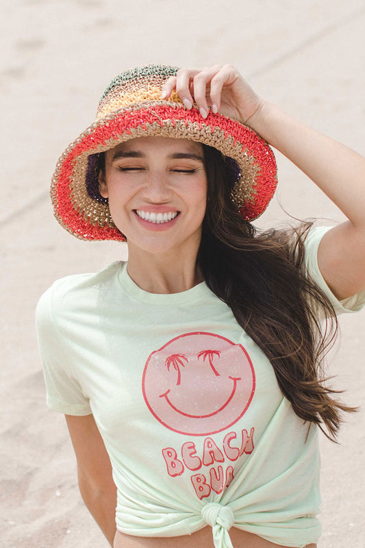 Floppy Straw Hat - RAINBOW