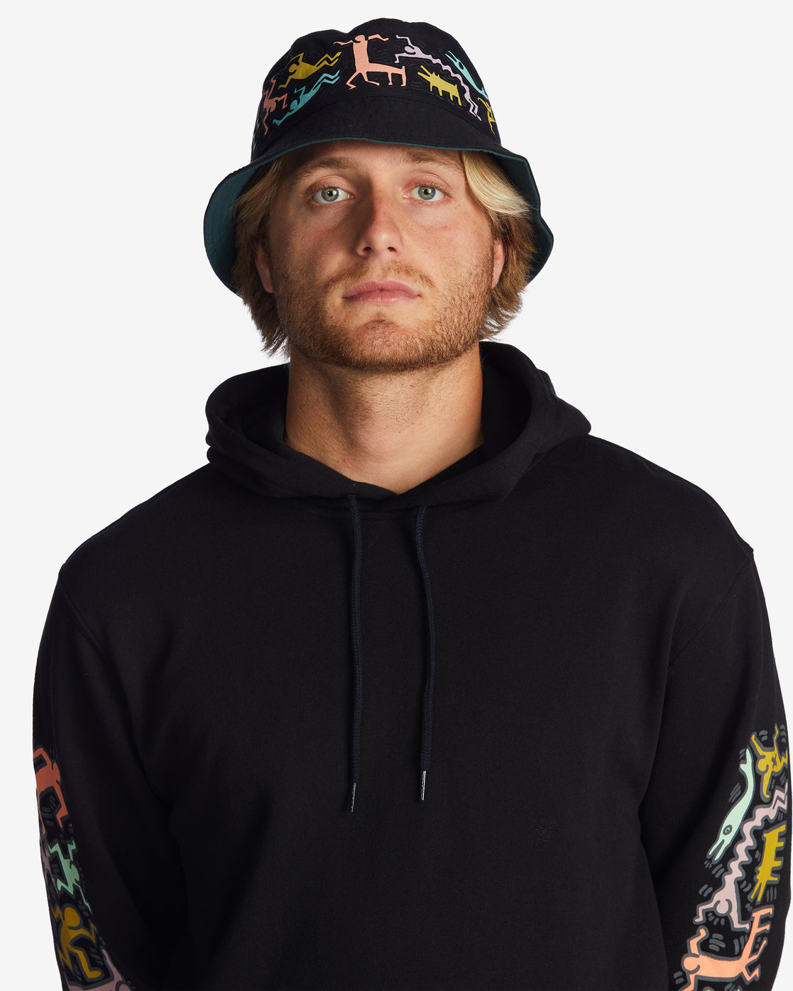 Keith Haring Jam Reversible Bucket Hat - BLACK