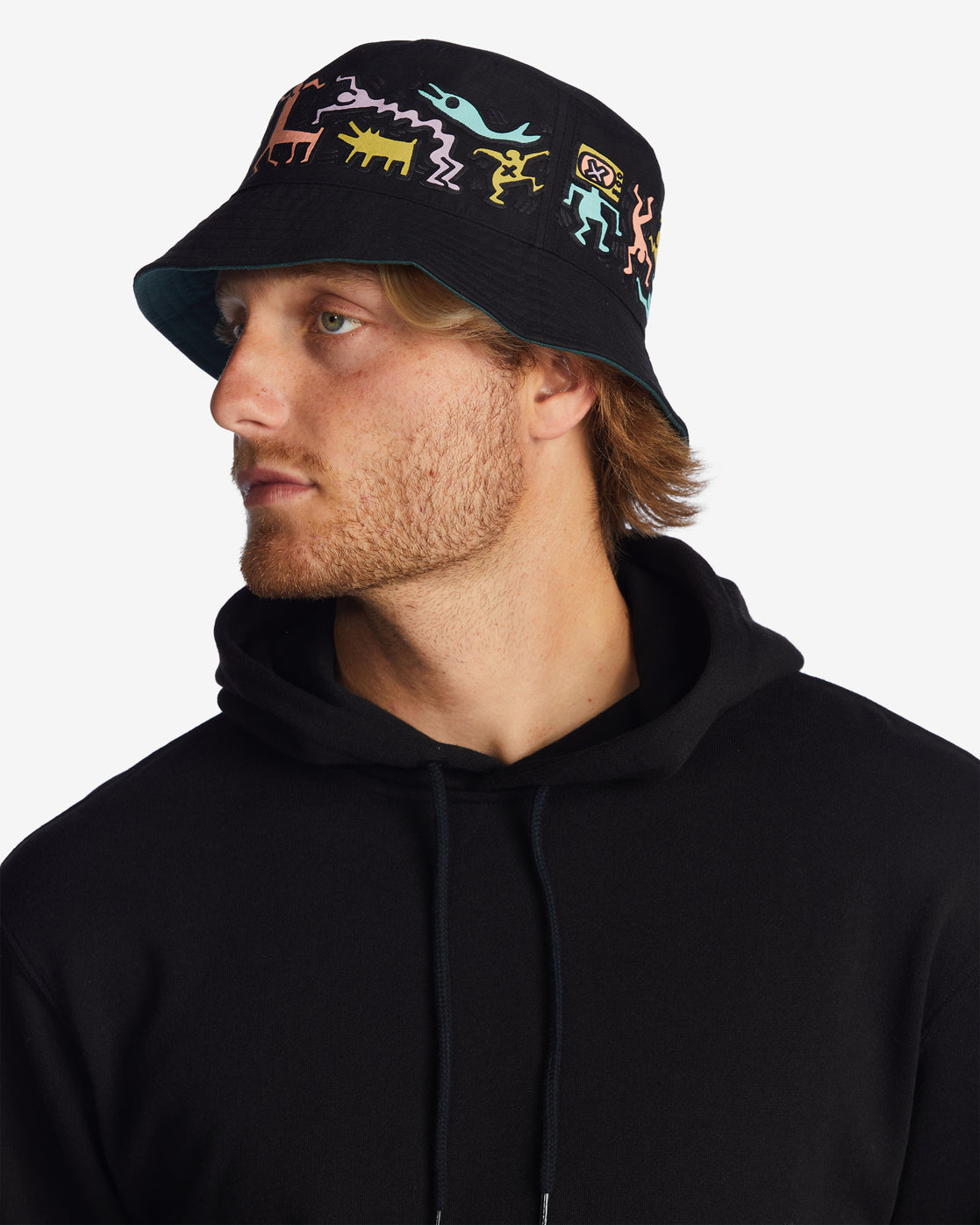 Keith Haring Jam Reversible Bucket Hat - BLACK