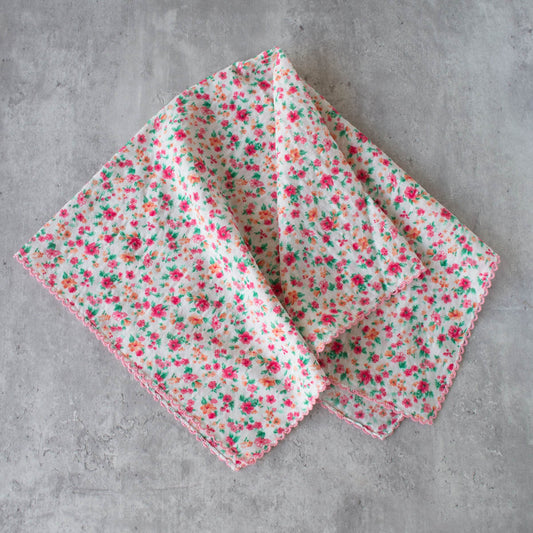 Mini Floral Square Scarf - PINK