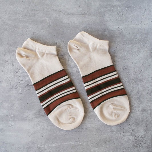Stripe Ankle Socks - OATMEAL
