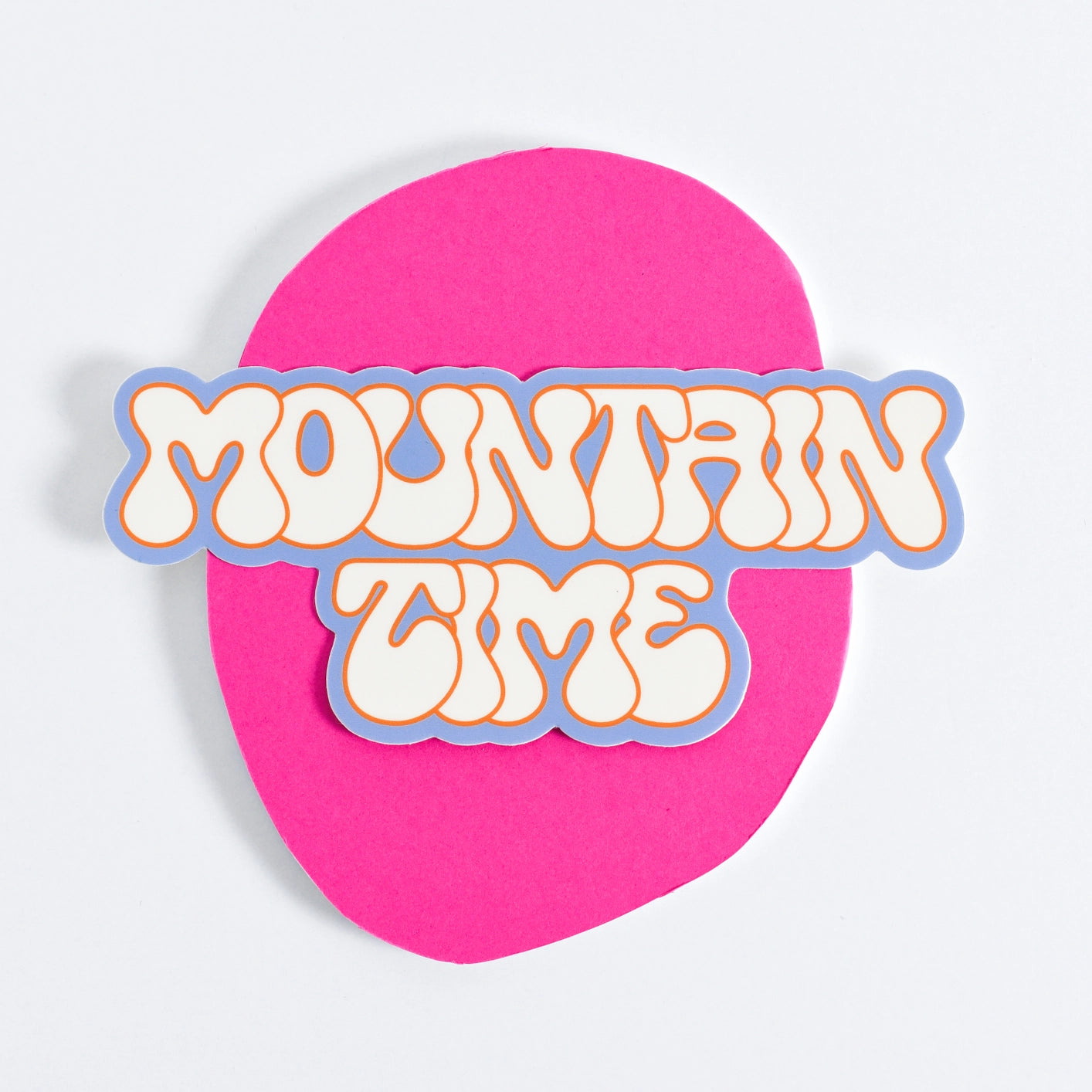 Mountain Time Retro Sticker - CREAM
