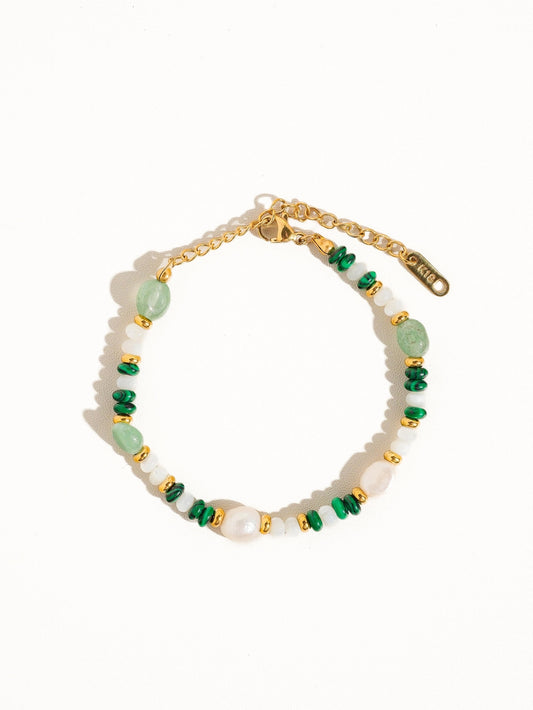 Handmade Boho Bead Bracelet - FAYE GREEN