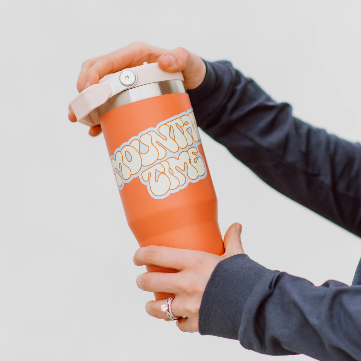 Mountain Time Retro Sticker - CREAM