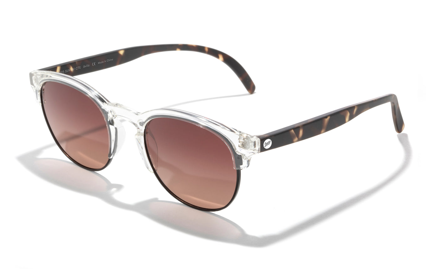 Avila Polarized Sunglasses - CLEAR TORTOISE FADE