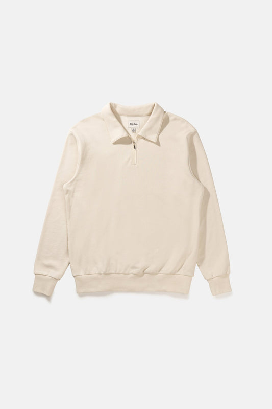 Oskar Quarter-Zip Terry Fleece - NATURAL