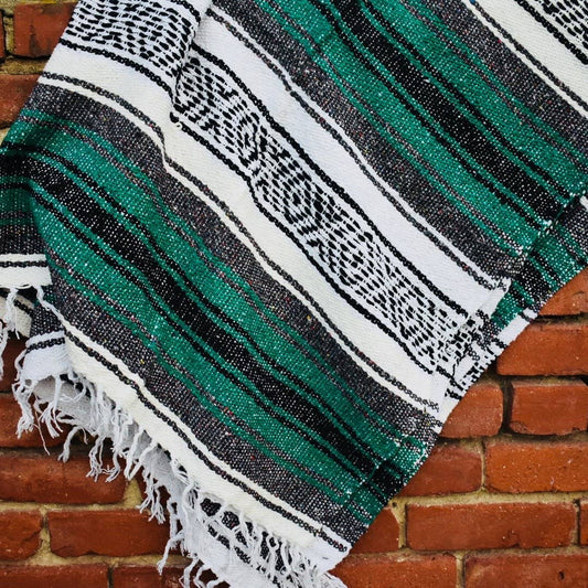 Teal Tides Woven Throw Blanket