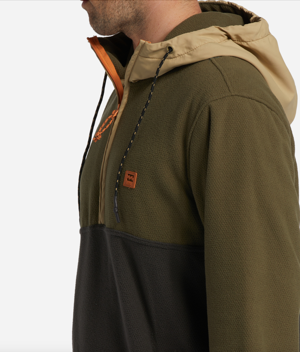 A/Div Boundary Pullover Hooded Half-Zip Pullover - MILITARY
