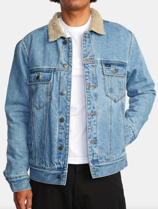 Waylon Denim Trucker Jacket - BLEACHED INDIGO