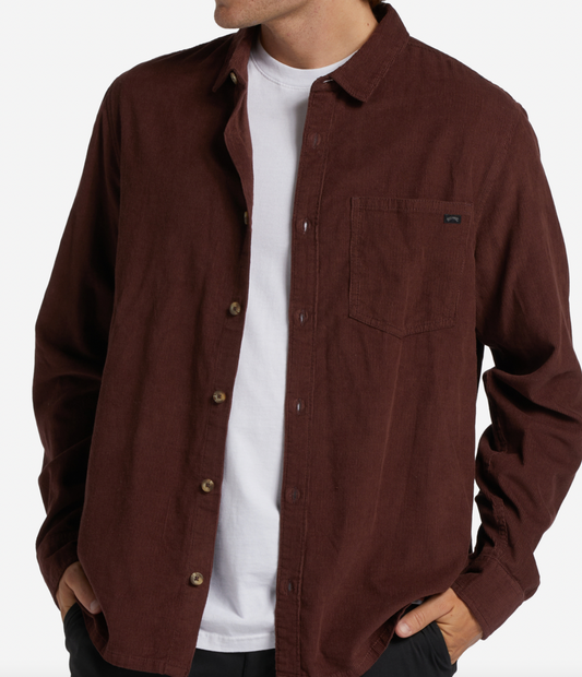 Bowie Long Sleeve Corduroy Shirt - PORT