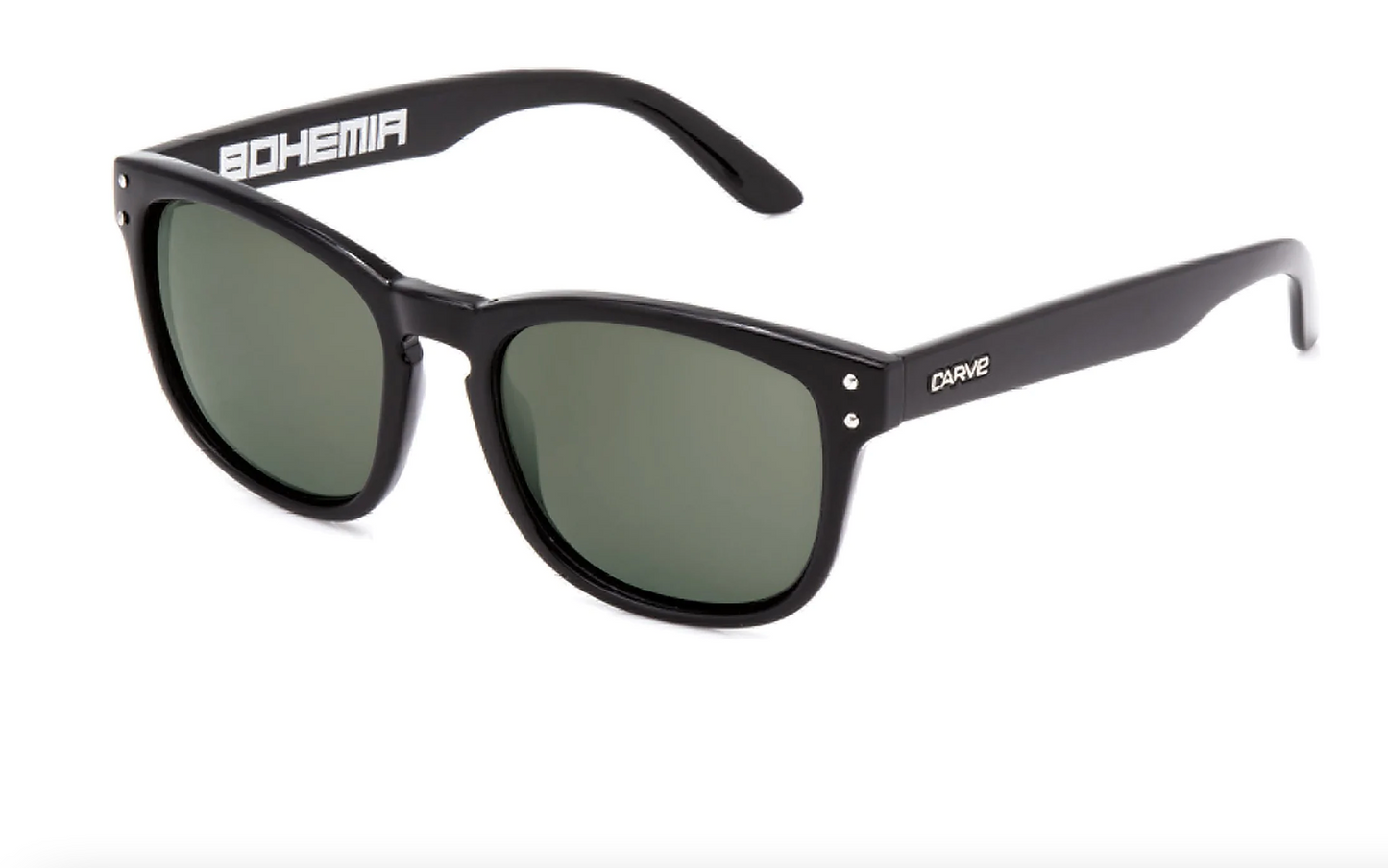 Bohemia Polarized Sunglasses - GLOSS BLACK/GREEN