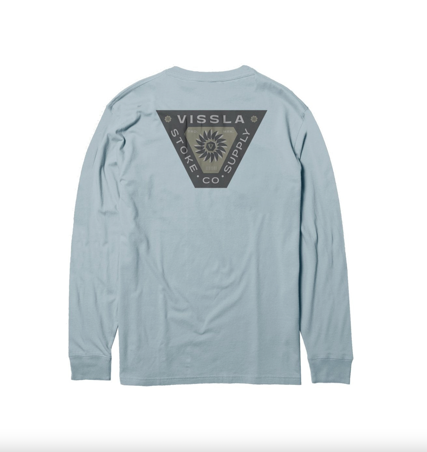 Insignia Long Sleeve Pocket Tee - ICE BLUE