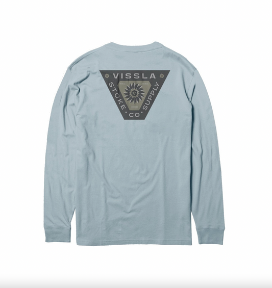 Insignia Long Sleeve Pocket Tee - ICE BLUE