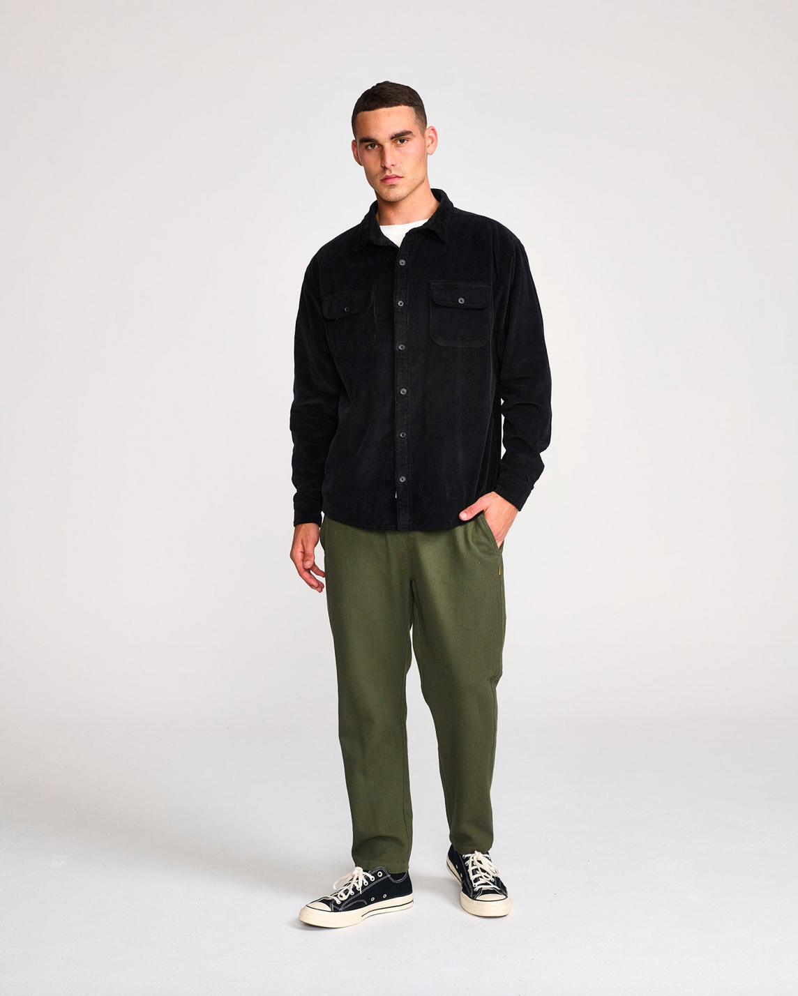 Lazy Boy Corduroy Shirt - VINTAGE BLACK