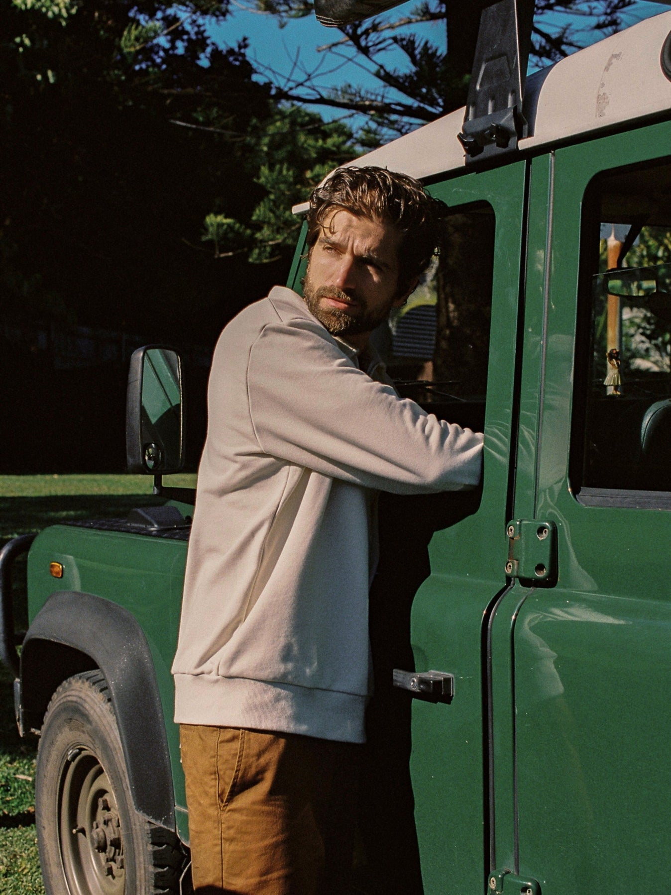 Oskar Quarter-Zip Terry Fleece - NATURAL